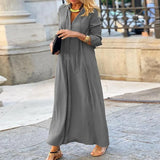 Jytte – Rochie de Damă Maxi Lejeră cu Decolteu în V Elegantă