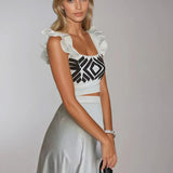 Cristeta – Compleu Damă Elegant cu Fustă și Top Chic Feminin