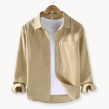 Cămașă - Față cu Butoni, Croială Lungă și Ajustare Flexibilă și Respirabilă