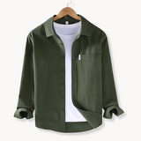 Cămașă - Față cu Butoni, Croială Lungă și Ajustare Flexibilă și Respirabilă