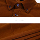 Cămașă - Amestec de Catifea Cotelé cu Model în Dungi și Buzunar Frontal