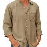 Cămașă - Amestec de Denim în Formă Lungă cu Față cu Butoane