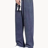 Pantaloni - Amestec de Catifea Cotel cu Croi Drept și Ajustare Spațioasă