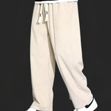 Pantaloni - Amestec de Catifea Cotel cu Croi Drept și Ajustare Spațioasă