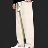 Pantaloni - Amestec de Catifea Cotel cu Croi Drept și Ajustare Spațioasă