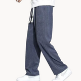 Pantaloni - Amestec de Catifea Cotel cu Croi Drept și Ajustare Spațioasă