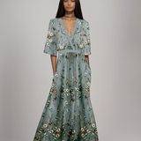 Lorelei™ | Rochie maxi brodată cu model floral