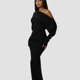 Rosalie – Rochie Maxi Fără Bretele Tricot Elegantă de Damă