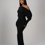 Rosalie – Rochie Maxi Fără Bretele Tricot Elegantă de Damă