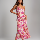 Viktoria™ | Rochie maxi asimetrică cu model floral