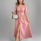 Luise – Rochie de Damă Denim Elegantă cu Detalii Strălucitoare