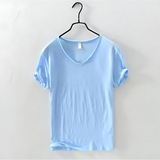 Tricou cu Decote în V – Amestec Ușor și Ajustare Respirabilă