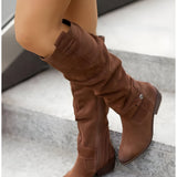 Sadie – Botine de Damă din Piele Până la Genunchi Elegante