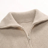 Cardigan cu Fermuar - Panou din Tricot Moale și Fermuar cu Dublă Direcție