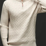 Miguel | Hanorac cu fermoar din țesătură mixtă cu senzație ultra moale