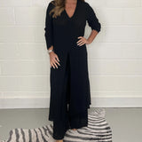 Johanna – Set Damă Elegant Fluid în Două Piese cu Top și Pantaloni Largi