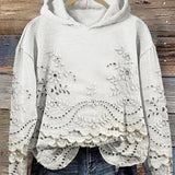 SACHZNA | Hanorac cu glugă și broderie florală