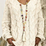 Mihaela | Pulover Informal Cu Mâneci Lungi Din Tricot