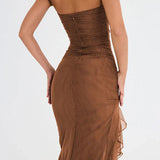 Amara – Rochie Midi de Damă Elegantă cu Volane