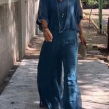 ESMERALDA – SET DIN DOUĂ PIESE CU PANTALONI LARGI DIN CHIFFON ELEGANT