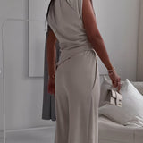 Arianna | Set confortabil din două piese, maro deschis