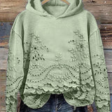 SACHZNA | Hanorac cu glugă și broderie florală