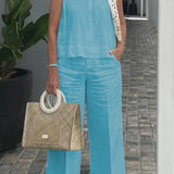 ZURI – COSTUM FĂRĂ MÂNECI DIN BUMBAC ȘI IN