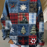 Zorica - Pulover de Crăciun cu imprimeu patchwork