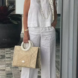 ZURI – COSTUM FĂRĂ MÂNECI DIN BUMBAC ȘI IN