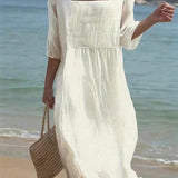 Lunelle – Rochie Lejeră de Damă din In și Bumbac, Croială Fluidă