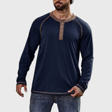 Cămașă elegantă din bumbac cu guler Henley