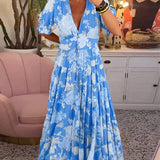 Ellis | Rochie cu Flori și Decolteu în V