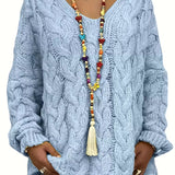 Mihaela | Pulover Informal Cu Mâneci Lungi Din Tricot