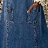 Raquel™ | Rochie tunică din denim cu buzunare