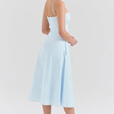 Dolly – Rochie de Damă Midi A-Line din Bumbac Elegantă