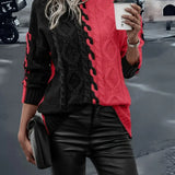 LEOVIA | Pulover Elegant cu Dungi și Guler Înalt