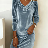 Frosina - Rochie din Catifea cu Croi Lejer