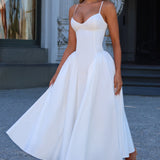 Luminara – Rochie Midi de Damă Elegantă cu Top Ajustat și Fustă Voluminoasă