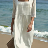 Lunelle – Rochie Lejeră de Damă din In și Bumbac, Croială Fluidă