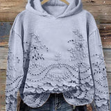 SACHZNA | Hanorac cu glugă și broderie florală