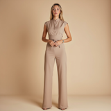 Greta – Salopetă de Damă Elegantă cu Curea și Pantaloni Largi