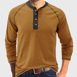 Cămașă cu guler din bumbac Henley