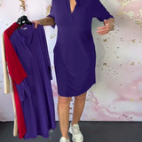 Lina – Rochie Polo Damă Confortabilă cu Mâneci 3/4