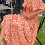 Pauline – Rochie de Damă Lungă cu Model Floral Elegantă