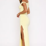 Jade – Rochie de Damă Maxi Elegantă cu Fante Asimetrice