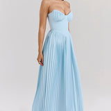 Orielle – Rochie de Damă Maxi Elegantă Drape Bloom