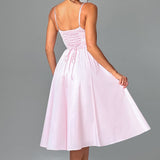 Grace – Rochie Midi Corset Elegantă Roz Blush