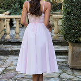 Grace – Rochie Midi Corset Elegantă Roz Blush