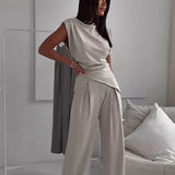 Arianna | Set confortabil din două piese, maro deschis