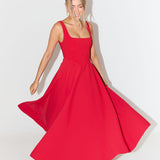 Amelia – Rochie Midi Fluidă de Damă Elegantă